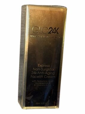 GLO24K Express Non-Surgical 24K Anti-Aging Facelift Cream 10ml / 0.33 oz New